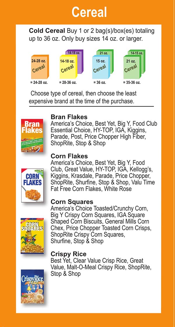 Connecticut WIC Food List Cereal