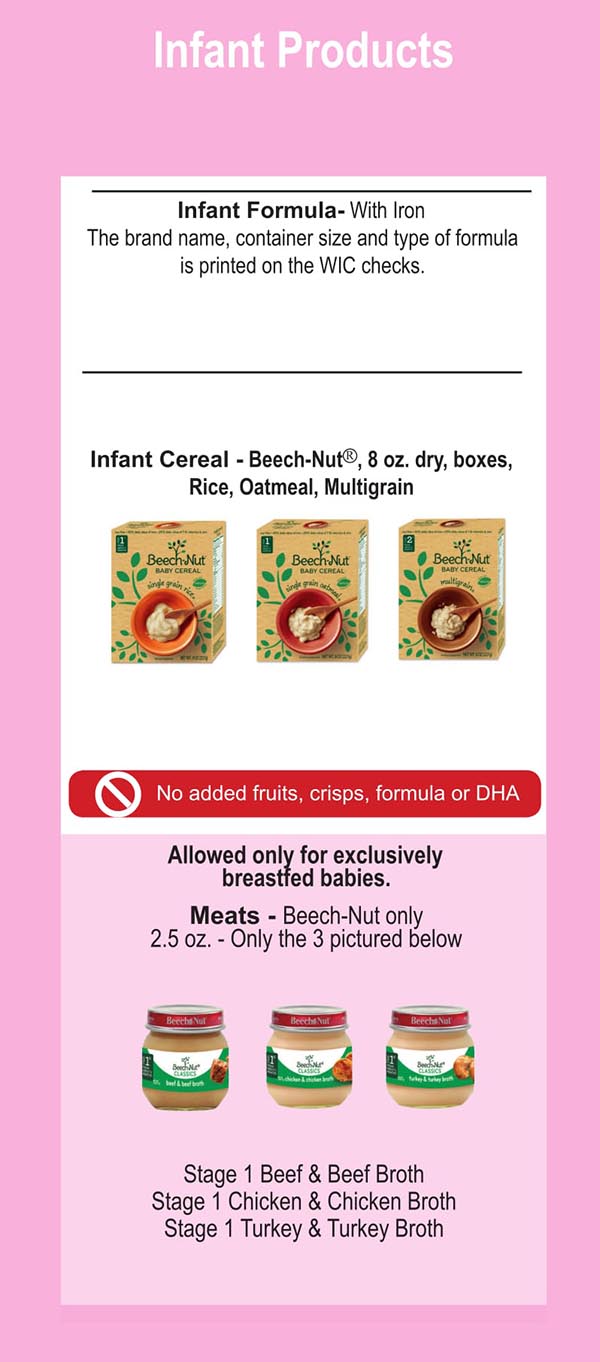 Connecticut WIC Food List Infant Products and Infant Formula