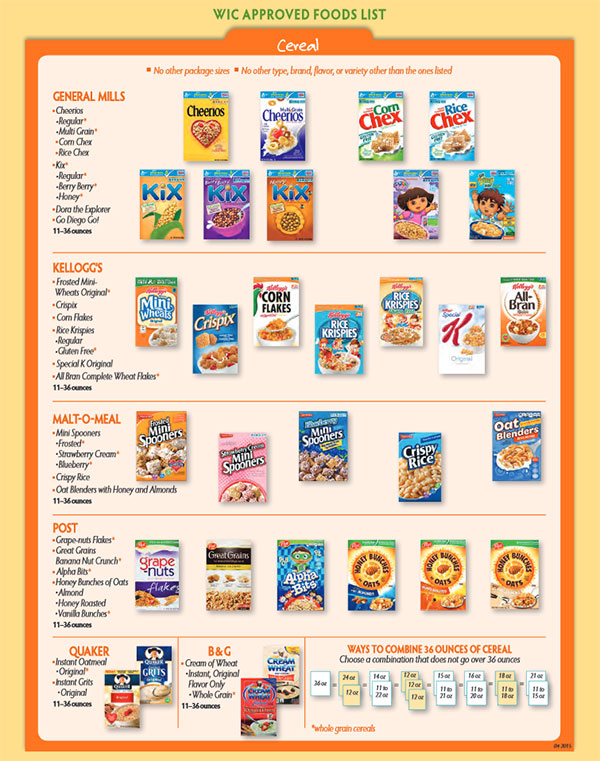 Georgia WIC Food List Cereal