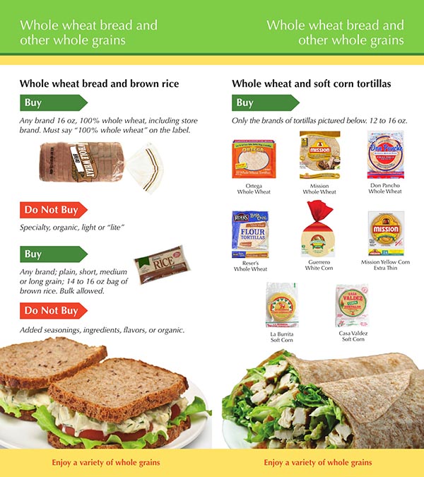 Idaho WIC Food Whole Wheat Bread and Other Whole Grains