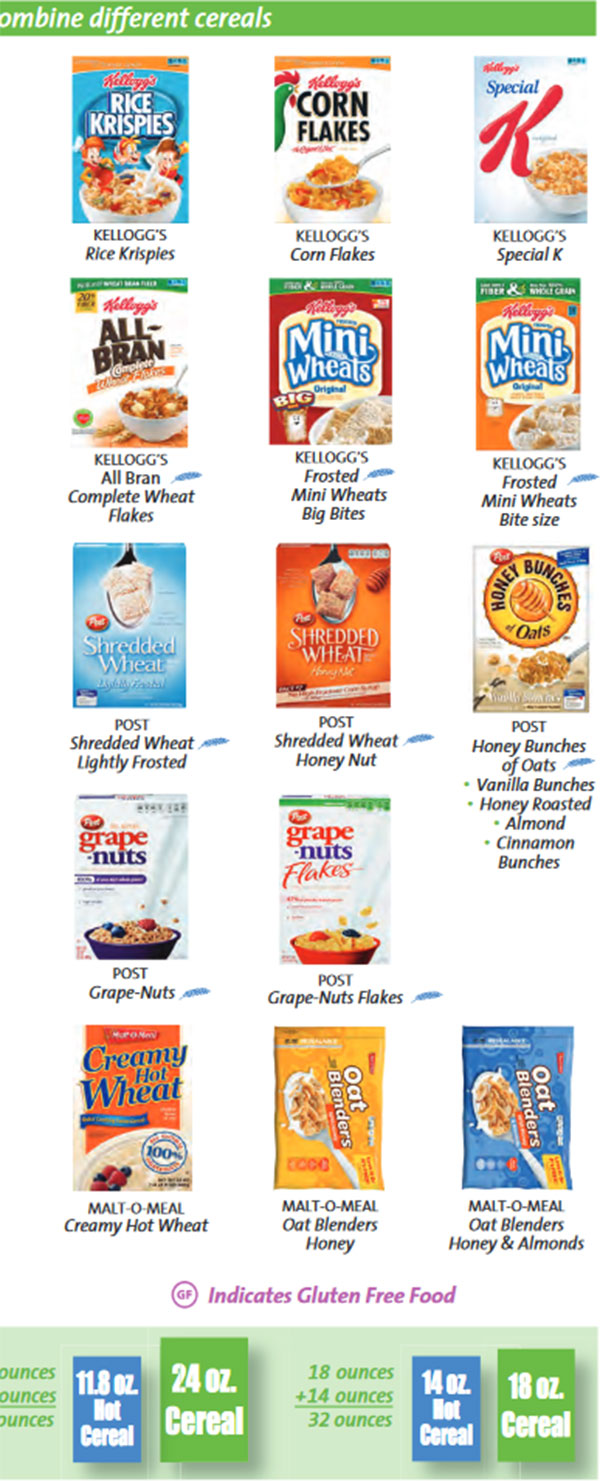 Maryland WIC Food List Other Cereal and Gluten Free Cereal