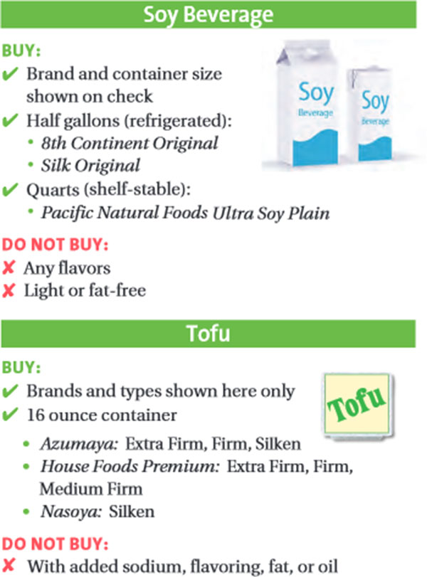 Maryland WIC Food List Soy Beverage and Tofu