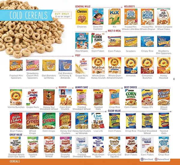 Nebraska WIC Food List Cold Cereals