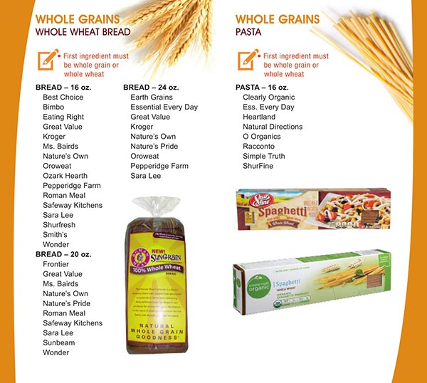 New Mexico WIC Food List Whole Grains, Whole Wheat Bread and Pasta