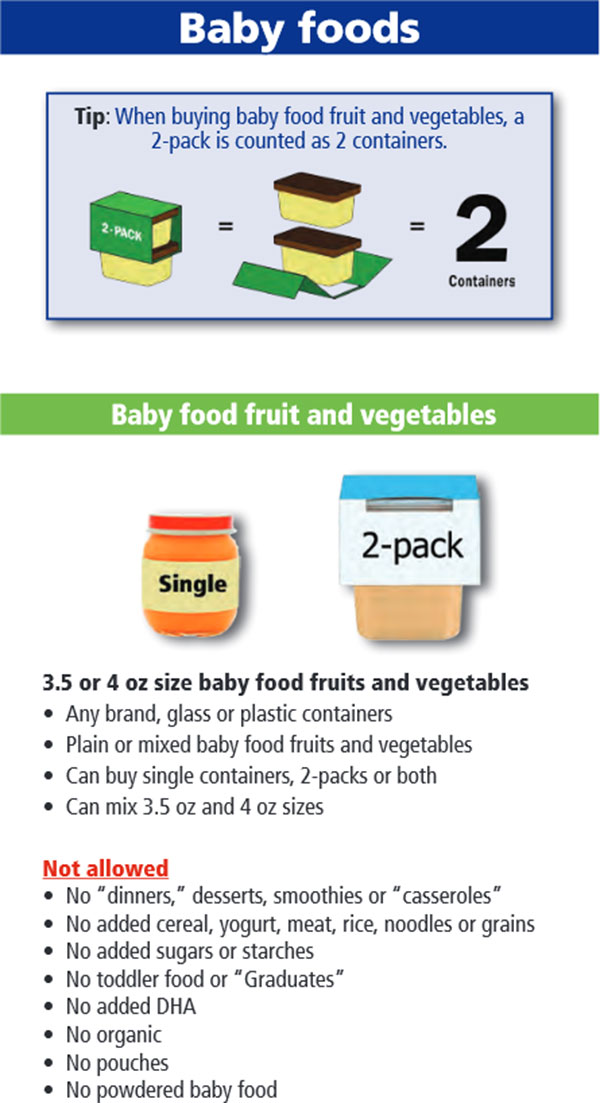 Oregon WIC Food List Baby Food Fruits and Vegetables