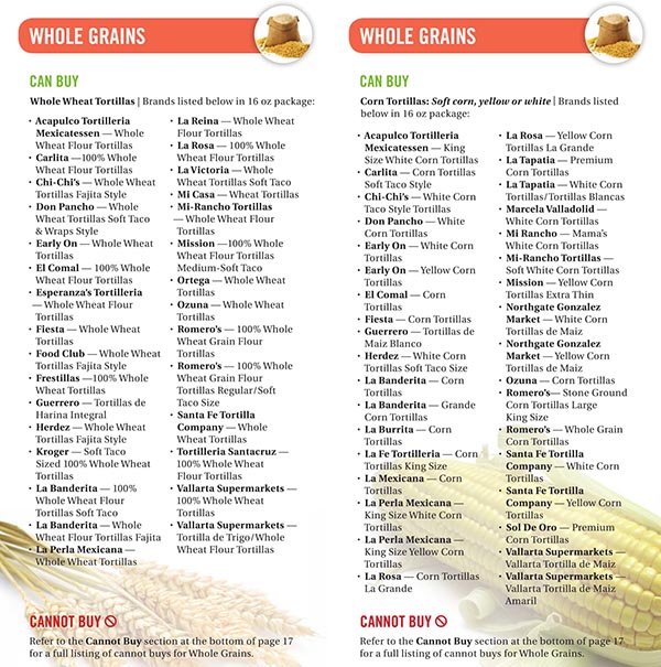 California WIC Food List Whole Grains You Can and Cannot Buy