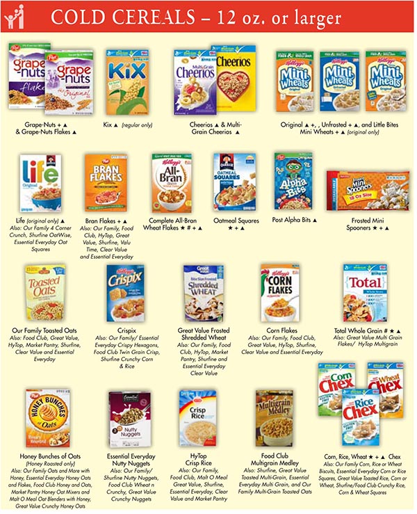 North Dakota WIC Food List Cold Cereals