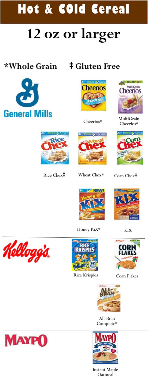 South Dakota WIC Food List Hot and Cold Cereal Products Page 2
